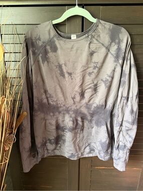 Zella Gray Tie-Dye Long Sleeve Top